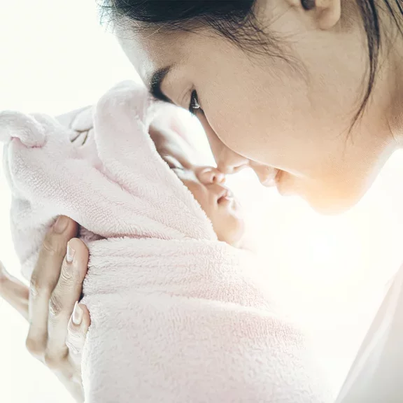 mom and baby