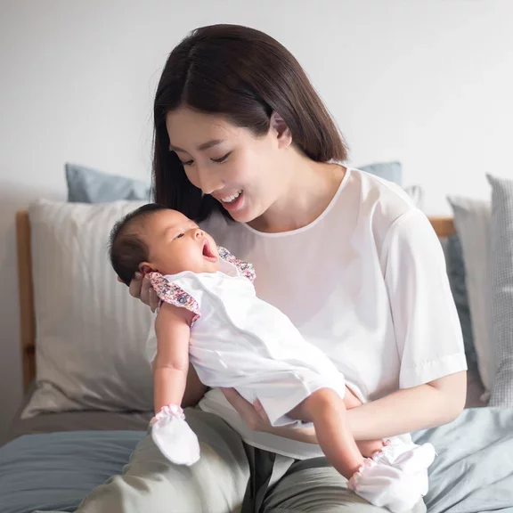 A mom and a new-born baby