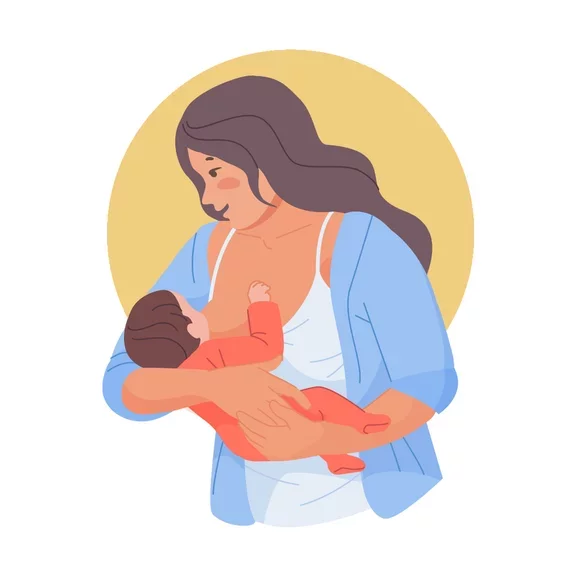 Breastfeeding on cradle pose