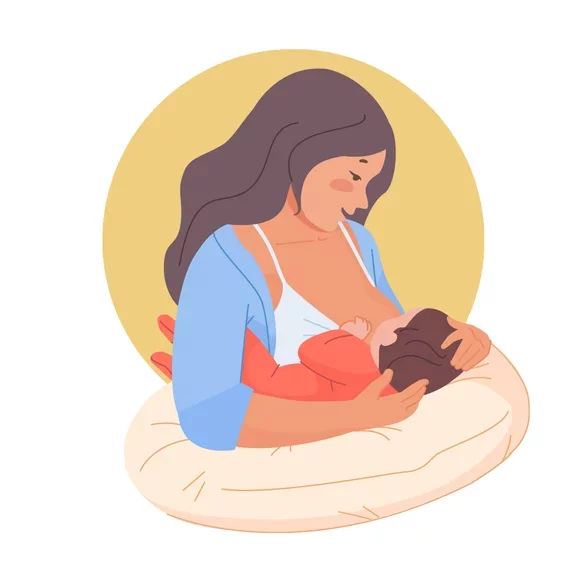 Breastfeeding on Cross cradle pose