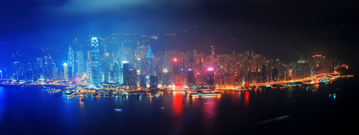 hong kong aerial nightview